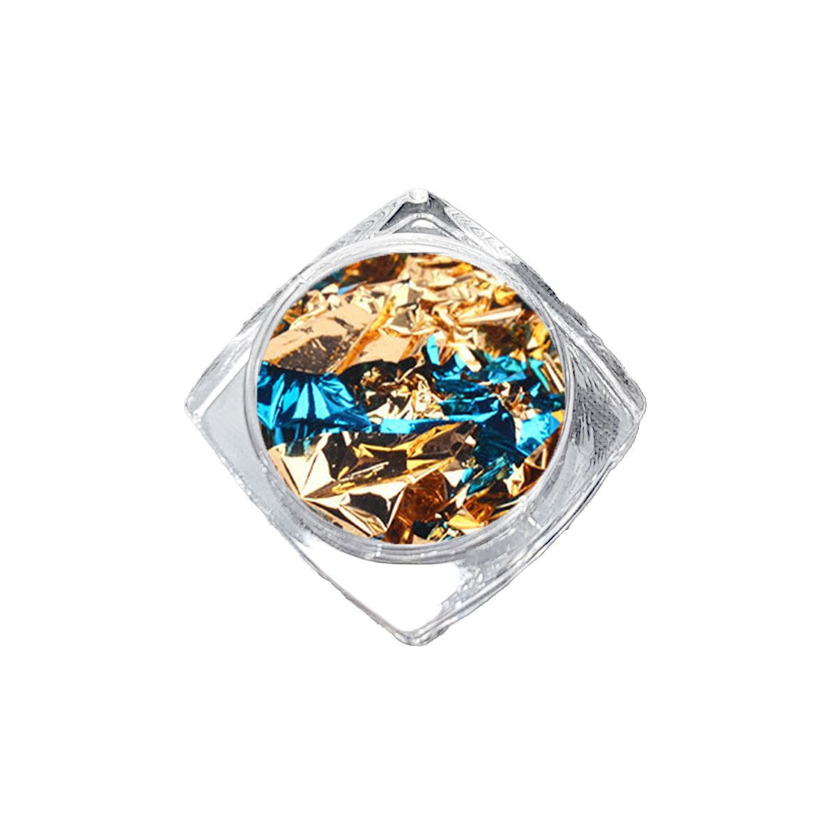 Folie pentru unghii false, MoonbasaNails, Smoke, FF020, Albastru-Aur