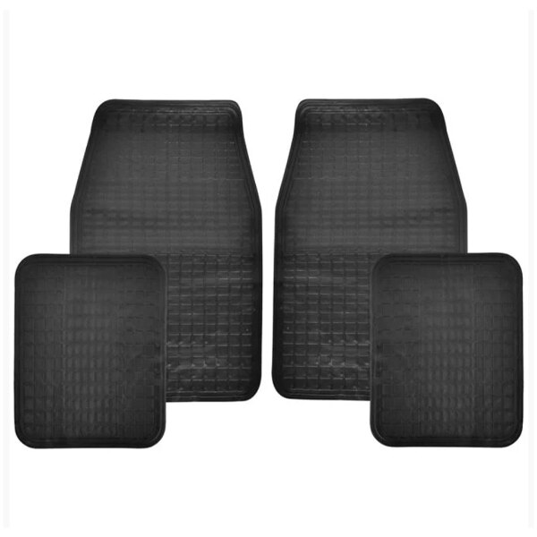 Set 4 covorase auto, Felis, Antiderapante, 60 x 40 cm/40 x 30 cm, Negru