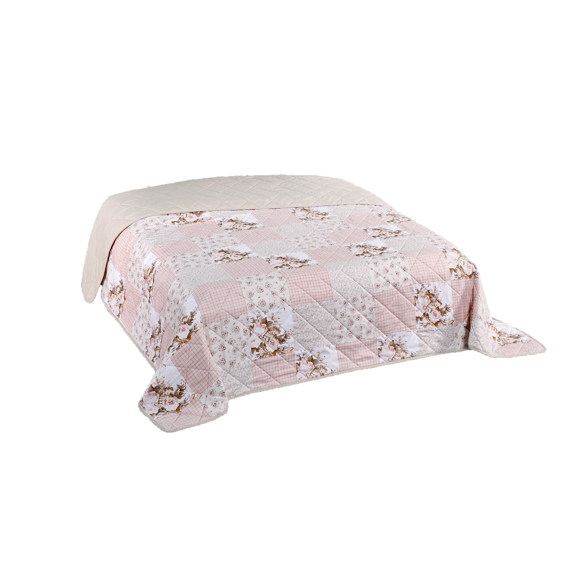 Cuvertura Matlasata cu 2 fete, 220x240 cm, Culoare Crem, DeLuxe