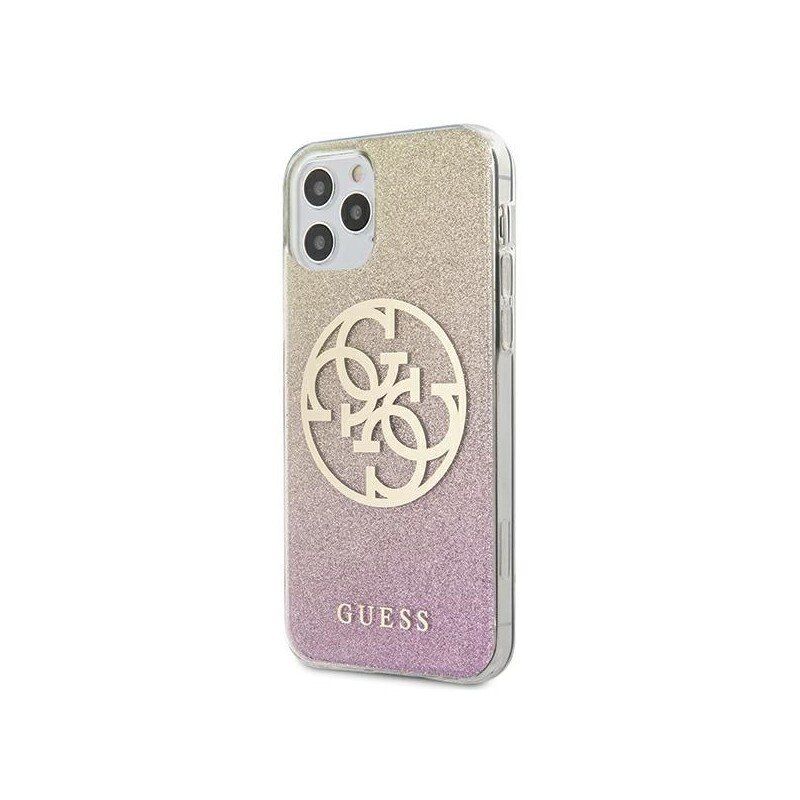 Husa Premium Originala Guess iPhone 12 / iPhone 12 Pro , Colectia Glitter Gradient 4g , rose Gold - Guhcp12mpcuglpgg