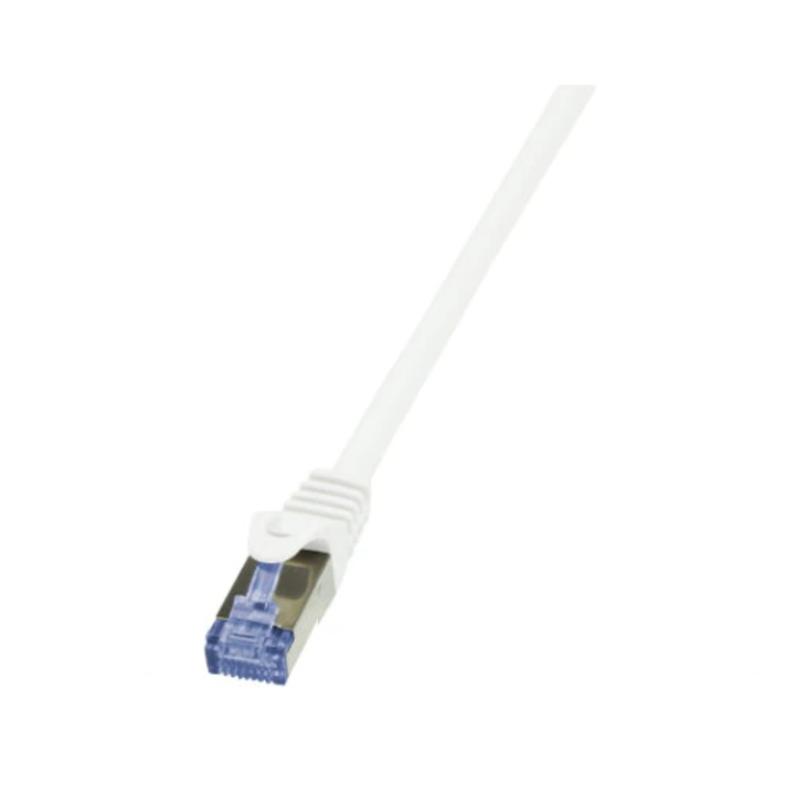 Cablu Patchcord Logilink CQ4061S, S/FTP, Cat6a, 3m, alb