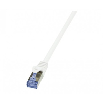 Cablu Patchcord Logilink CQ4061S, S/FTP, Cat6a, 3m, alb Cablu Patchcord Logilink CQ4061S, S/FTP, Cat6a, 3m, alb