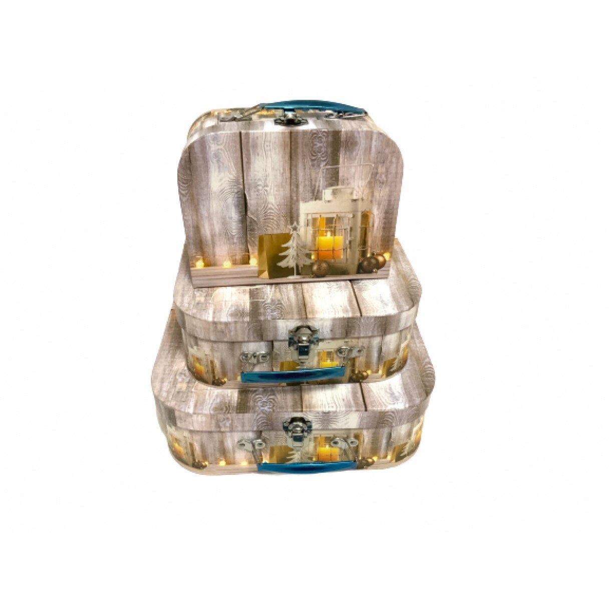 Set 3 cutii din carton cu maner pentru craciun,776 g