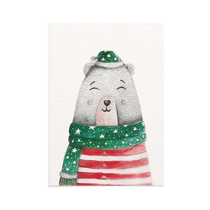 Felicitare Craciun Christmas Bear, Zizula Cards, 105 x 150 mm