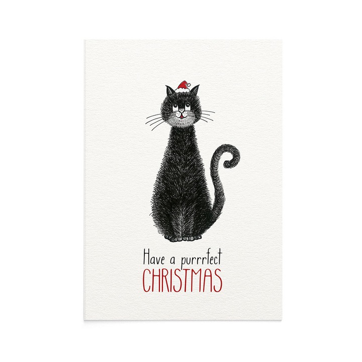 Felicitare Craciun Purrrfect Christmas, Zizula Cards, 105 x 150 mm