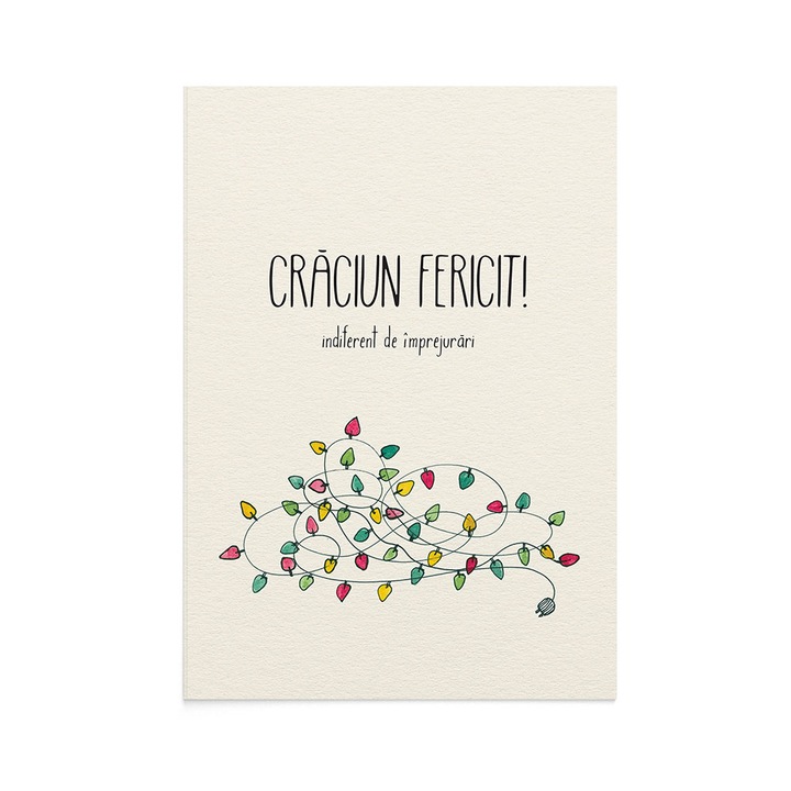 Felicitare Craciun Tangled Lights, Zizula Cards, 105 x 150 mm