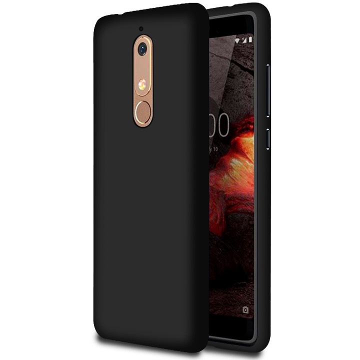 Husa de protectie United Case pentru Nokia 5.1, TPU, Negru