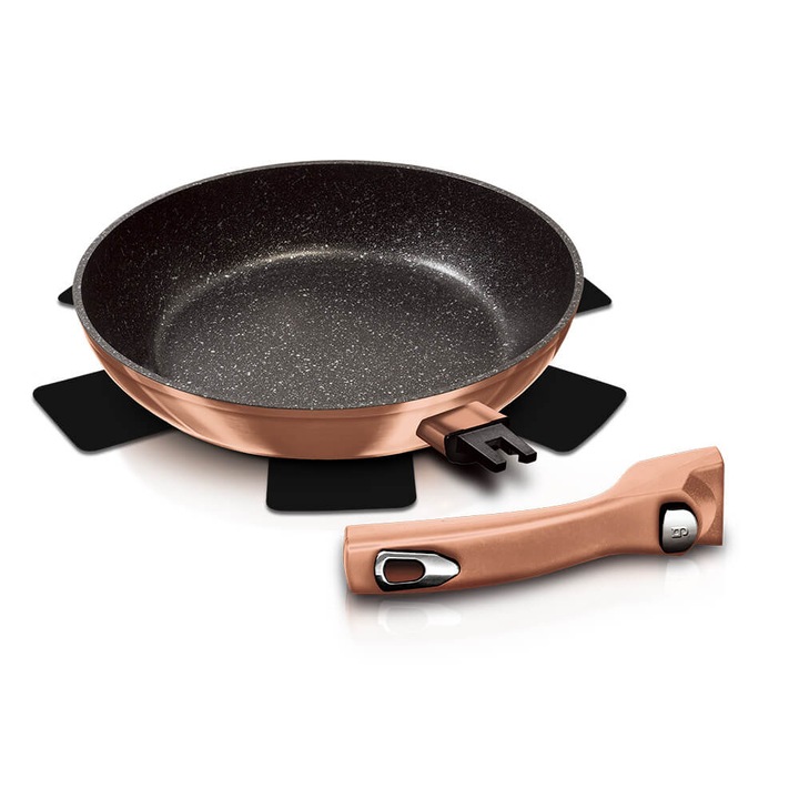 Тиган Berlinger Haus Rose Gold Metallic Collection BH 1949, С подвижна дръжка, 28 см