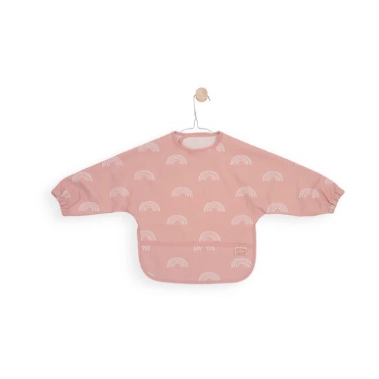 Baveta impermeabila cu maneci Jollein Rainbow roz