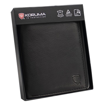 Portofel barbati, piele naturala, securitate RFID BLOCK, buzunar pentru buletin, Koruma SM-909GBL, Negru Portofel barbati, piele naturala, securitate RFID BLOCK, buzunar pentru buletin, Koruma SM-909GBL, Negru