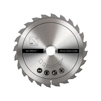 Disc pentru fierastrau circular, taiere lemn Scheppach SCH7901301602, Ø250x30 mm, 24 dinti Disc pentru fierastrau circular, taiere lemn Scheppach SCH7901301602, Ø250x30 mm, 24 dinti