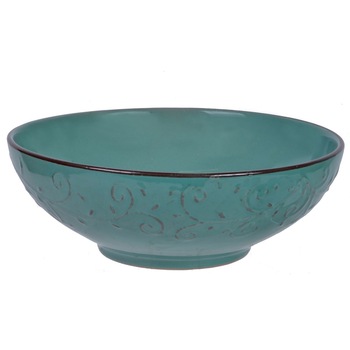 Bol de Servire, New Line, Ceramica, cu Model in Relief, 1.65 Litri, Verde Bol de Servire, New Line, Ceramica, cu Model in Relief, 1.65 Litri, Verde