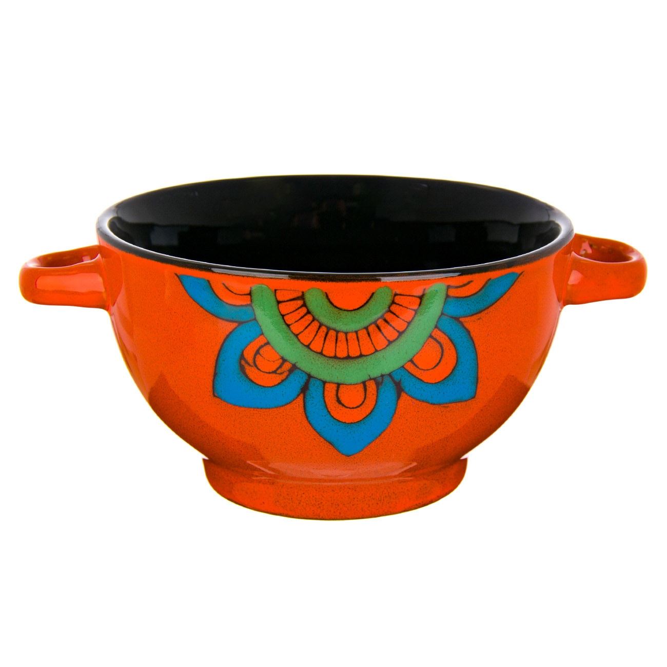 Bol de Supa cu Manere, New Line, Ceramica, 650 ml, Portocaliu