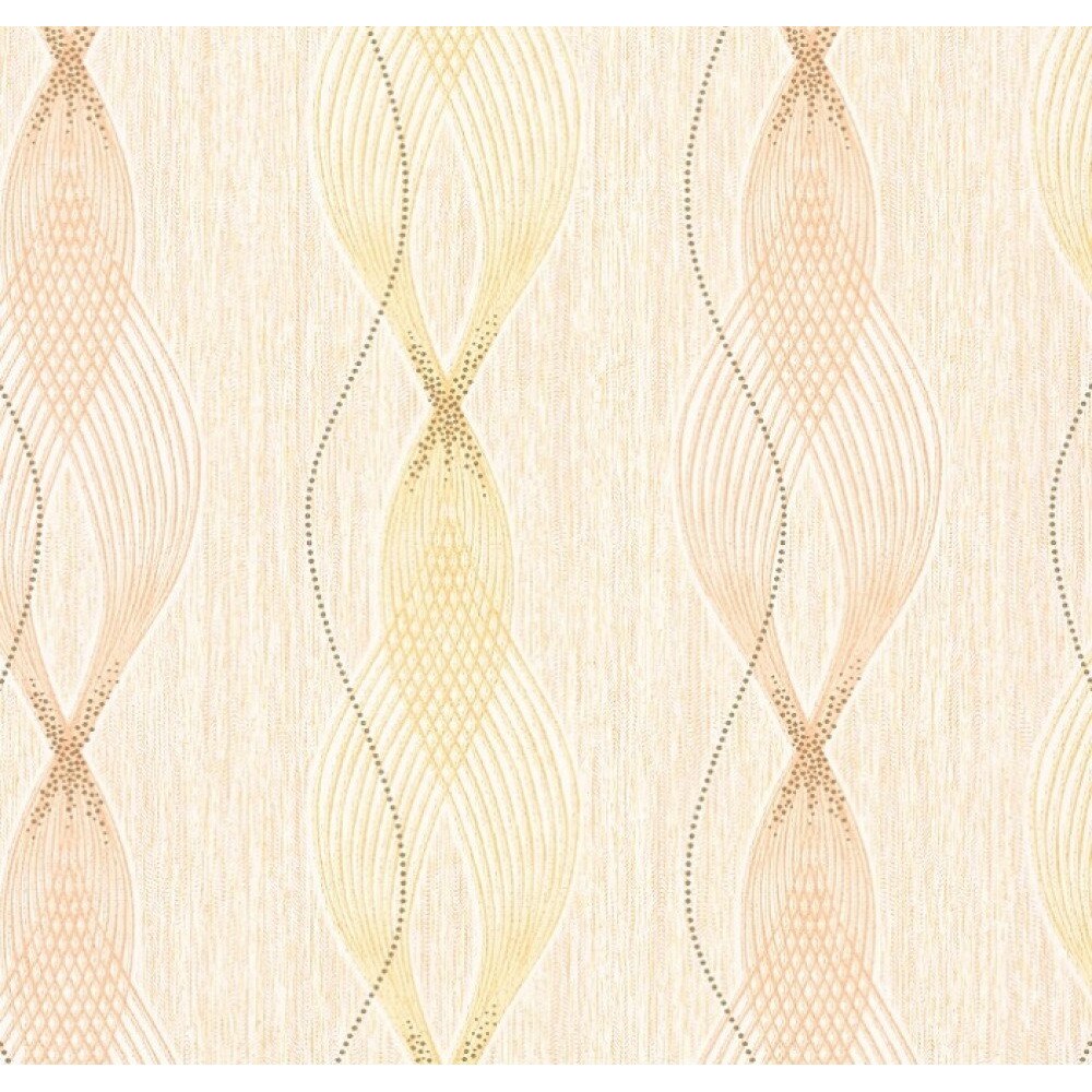 Tapet semilavabil Slavyanski Oboi, Stil 6533-05, model fantezie cu dungi, bej-maro, hartie simplex, rola 0.53 m x 10.05 m