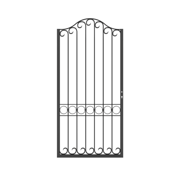 Poarta pietonala, Todome, fier forjat 10, negru, 100 x 180 cm, cu accesorii