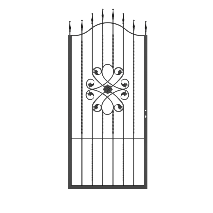 Poarta pietonala, Todome, fier forjat 05, negru, 91 x 180 cm, fara accesorii, fara stalpi