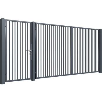 Set poarta auto si pietonala, Todome, modern 47, gri antracit, 450 x 180 cm Set poarta auto si pietonala, Todome, modern 47, gri antracit, 450 x 180 cm