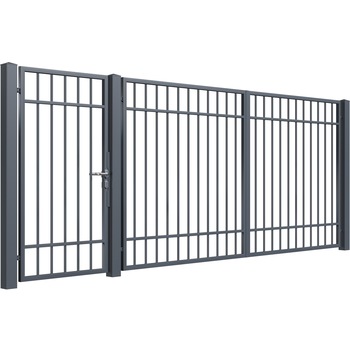 Set poarta auto si pietonala, Todome, modern 46, gri antracit, 450 x 180 cm Set poarta auto si pietonala, Todome, modern 46, gri antracit, 450 x 180 cm