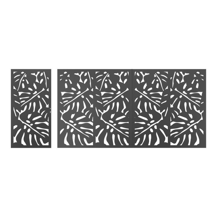 Комплект за гараж и входна врата Todome, Разкроен лист 38, Черен, 450 x 180 см