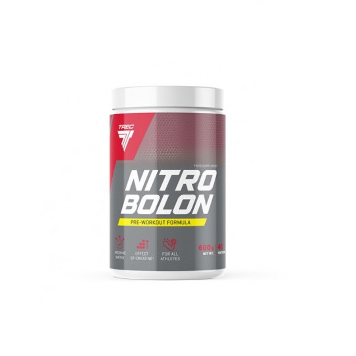 Хранителна добавка Trec Nutrition Nitrobolon Stimulant-Free Pre-Workout, Тропически пунш, 600 грама