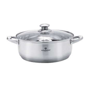 Oala cu capac otel inoxidabil 18 cm Satin Gourmet Line Blaumann BL 3456 Oala cu capac otel inoxidabil 18 cm Satin Gourmet Line Blaumann BL 3456