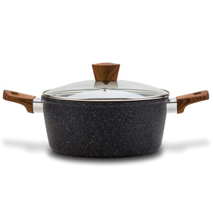 Oala aluminiu 20 cm cu invelis stone antiaderent Nature NAVA NV 144 120