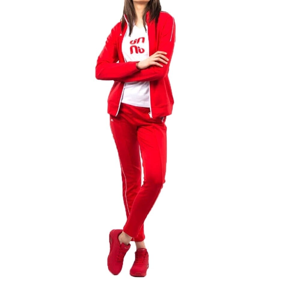 Trening dama slimfit athletic performance, Rosu/Alb