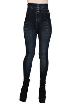 Colanti Blugi Modelatori Vatuiti B033W, Negru Colanti Blugi Modelatori Vatuiti B033W, Negru