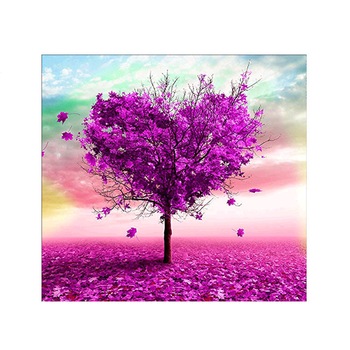 Kit broderie cu diamante rotunde AMTMBS DIY 5D, Model copacul dragostei, 24,9 x 24,9 cm, Multicolor Kit broderie cu diamante rotunde AMTMBS DIY 5D, Model copacul dragostei, 24,9 x 24,9 cm, Multicolor