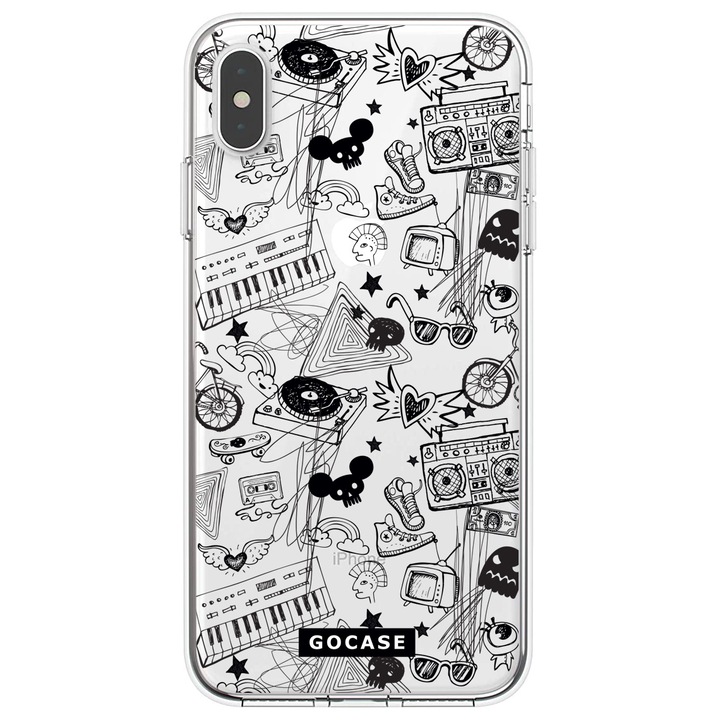 Калъф GOCASE Music Icons, За Xiaomi Redmi 8A, Многоцветен/Прозрачен