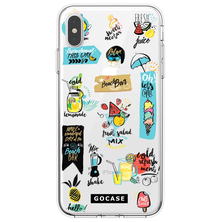 Калъф GOCASE Stickers, За Xiaomi Redmi 8A, Многоцветен/Прозрачен