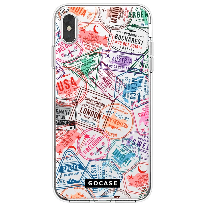 Калъф GOCASE Stamps, За Huawei Mate 20 Lite, Многоцветен/Прозрачен