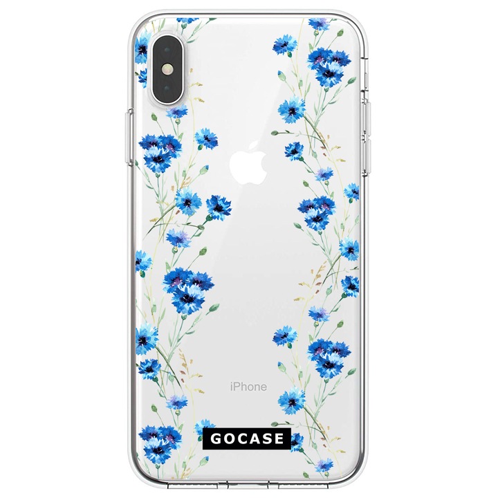 Калъф GOCASE Blue Flowers, За Huawei Mate 20 Lite, Многоцветен/Прозрачен