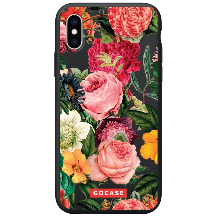Калъф GOCASE Roses Black, За Samsung Galaxy Note 10 Plus, Многоцветен/Черен
