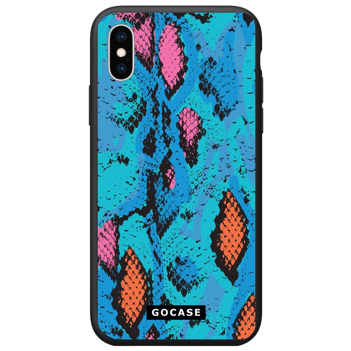 Калъф GOCASE Snake Skin, За Samsung Galaxy S10 Plus, Многоцветен/Черен