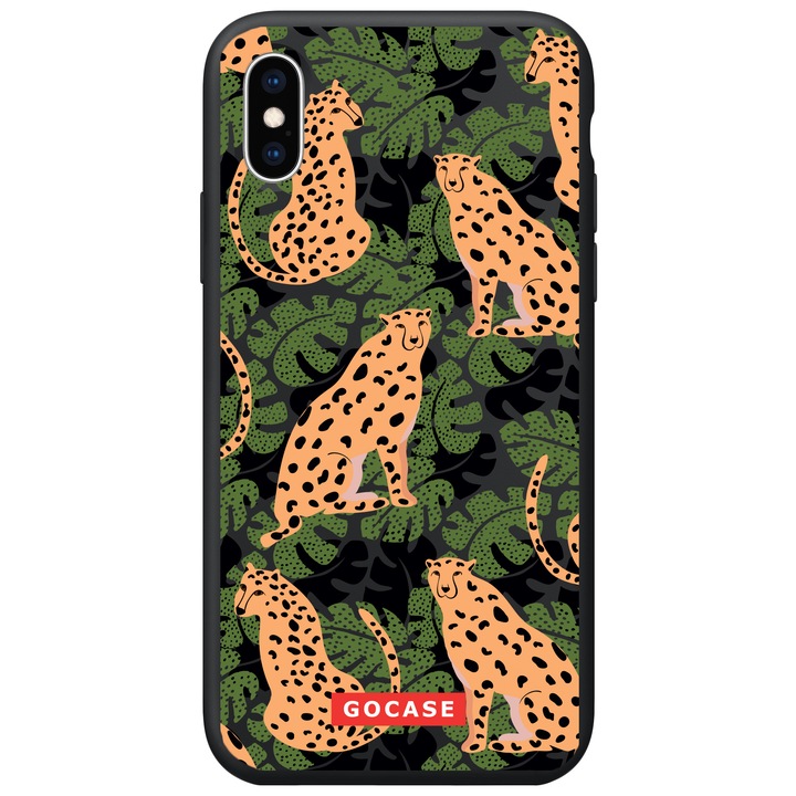 Калъф GOCASE Leopard Black, За Samsung Galaxy S10 Plus, Многоцветен/Черен