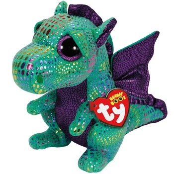 Jucarie de plus TY - Beanie Boos, Dragonul Cinder, 24 cm, verde Jucarie de plus TY - Beanie Boos, Dragonul Cinder, 24 cm, verde