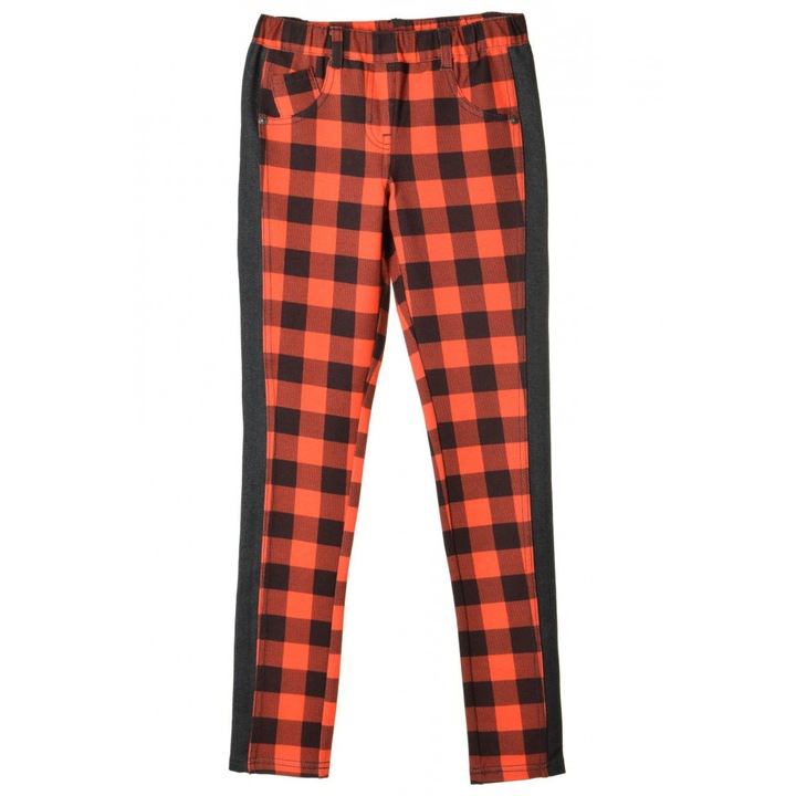 Boboli téglavörös , kockás lány jeggings – 128