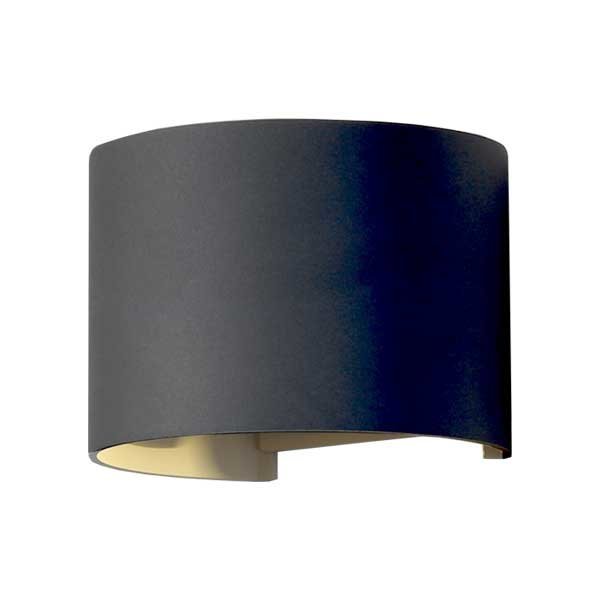 Aplica LED pentru perete, Optonica, 6W(44W), 660lm, Lumina Calda, Negru, Rotund