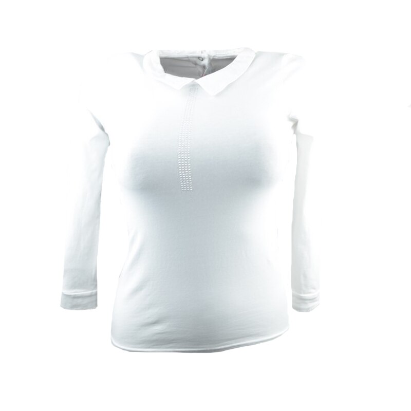 Bluza eleganta cu maneca lunga, Mini Junior, Bumbac/ElastanAlb