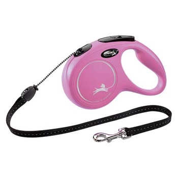 Lesa pentru caini, Flexi, Retractabil, Pana la 20 kg, M, 5 metri, Roz/Negru Lesa pentru caini, Flexi, Retractabil, Pana la 20 kg, M, 5 metri, Roz/Negru