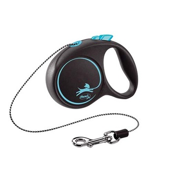 Lesa pentru caini, Flexi, Retractabil, Pana la 8 kg, XS, 3 metri, Albastru/Negru Lesa pentru caini, Flexi, Retractabil, Pana la 8 kg, XS, 3 metri, Albastru/Negru