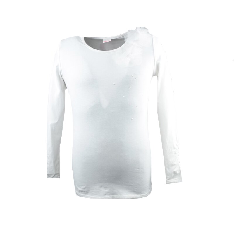 Bluza eleganta cu maneca lunga pentru fete Atut 6151, Alb, 128