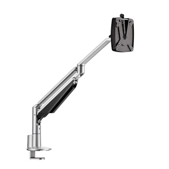 Suport Novus argintiu pentru monitor Clu II C, cu prindere in birou Suport Novus argintiu pentru monitor Clu II C, cu prindere in birou