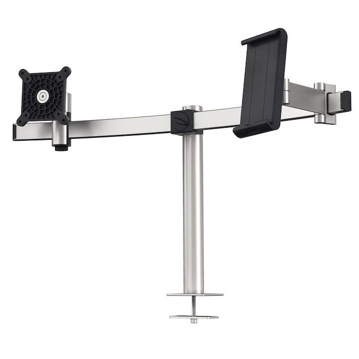 Suport DURABLE argintiu pentru MONITOR si tableta, cu prindere În birou