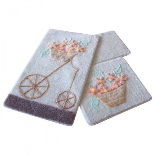 Set 3 Covorase de baie, Alacati Somon, Chilai Home