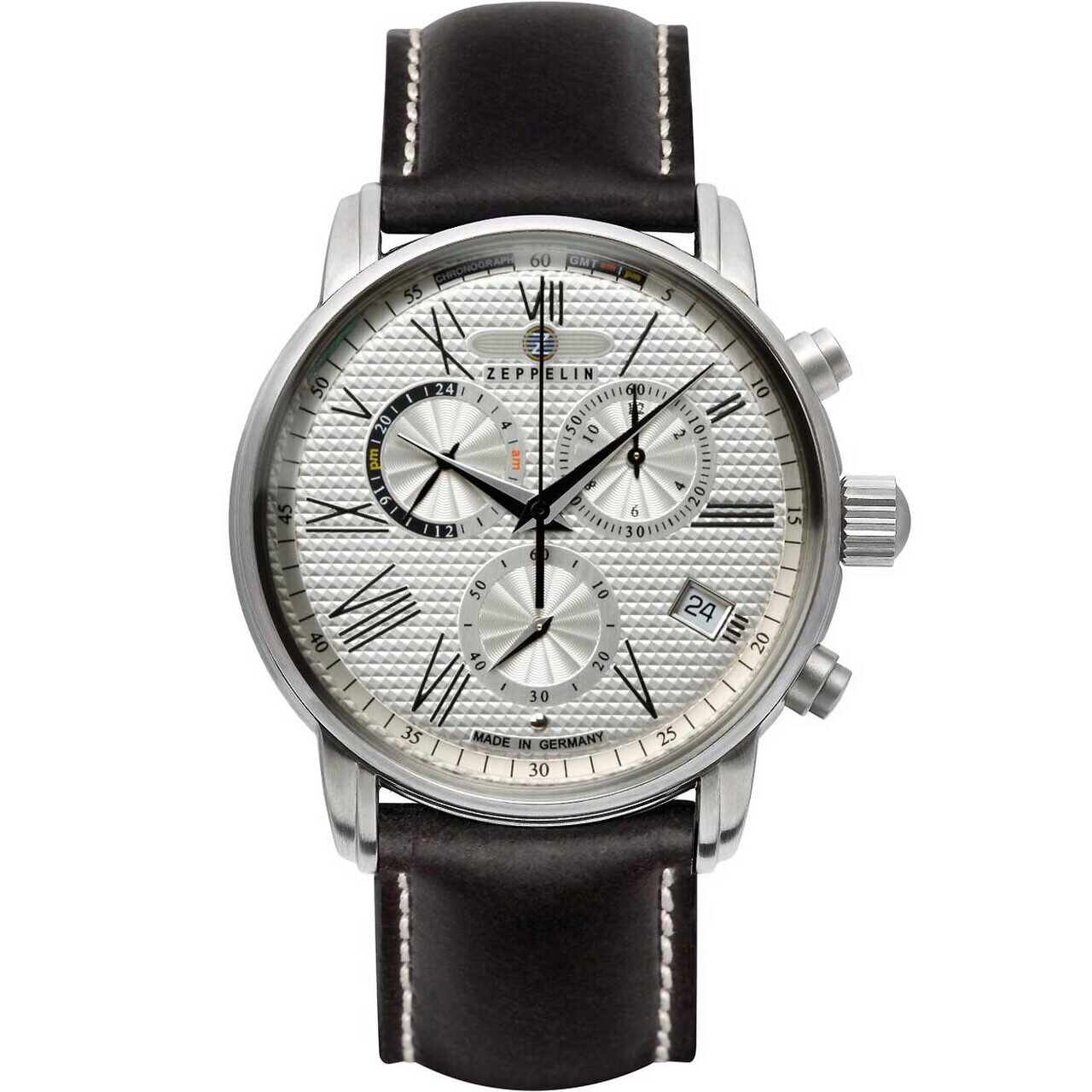 Ceas barbatesc Zeppelin 7694-4, Quartz, 43mm, 5ATM, Argintiu