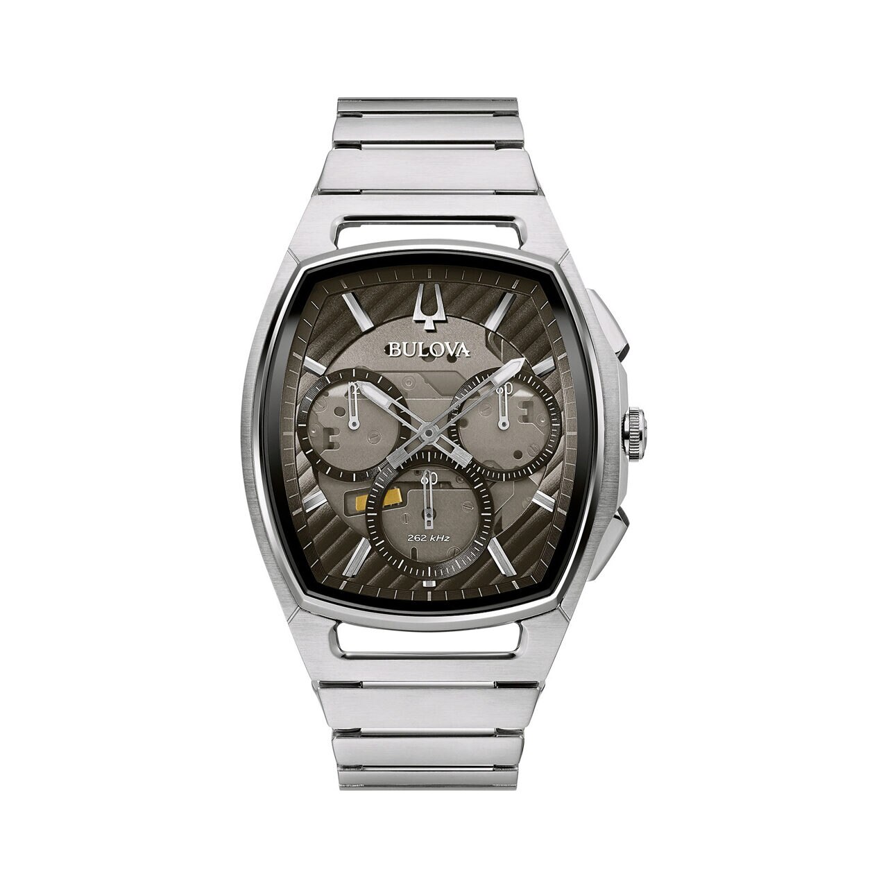 Ceas barbatesc Bulova 96A257, Quartz, 41mm, 3ATM, Argintiu