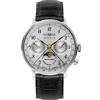 Ceas de dama Zeppelin 7037-1, 36mm, 3ATM, Argintiu Ceas de dama Zeppelin 7037-1, 36mm, 3ATM, Argintiu