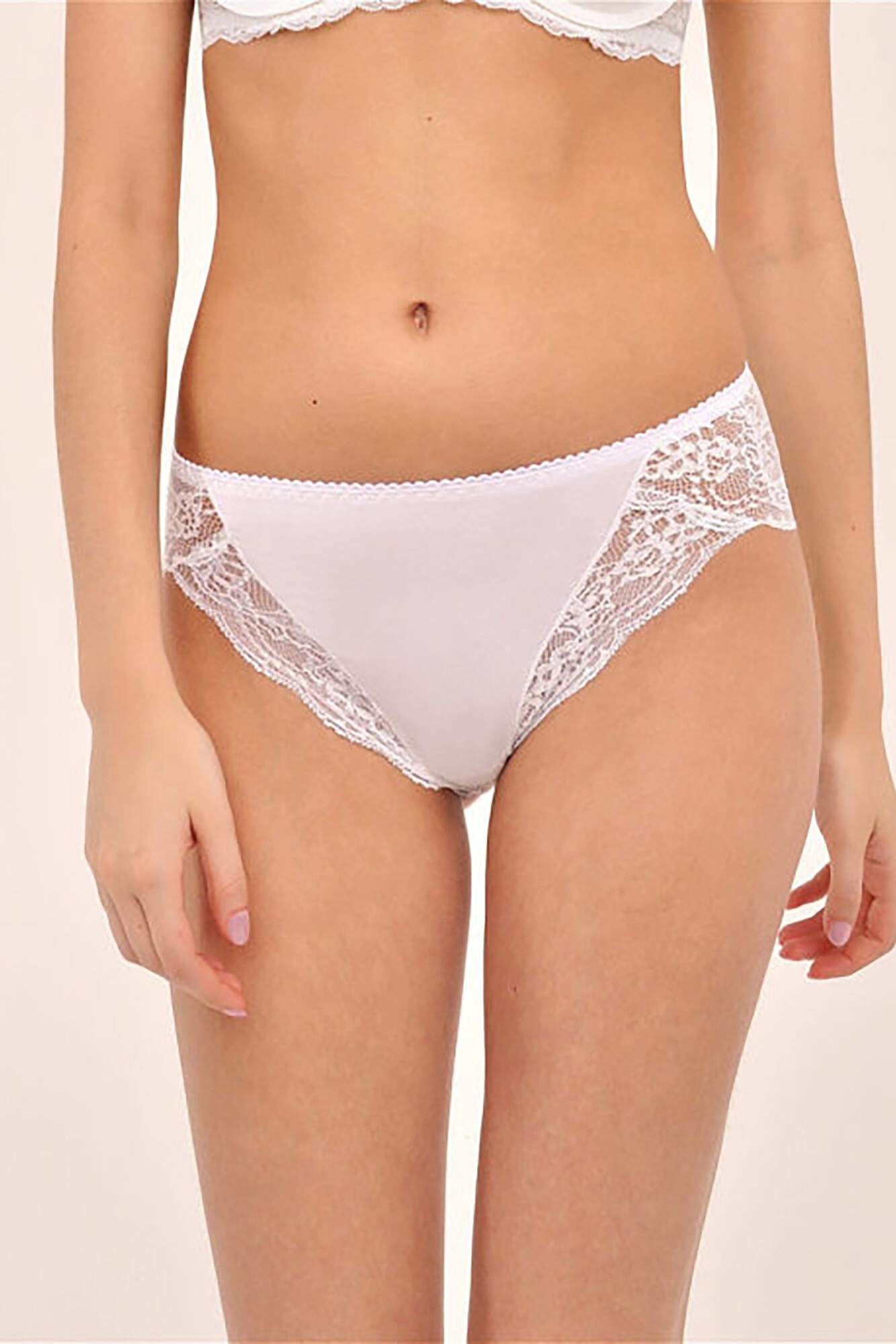 Chiloti bikini dama Rossoporpora, DR207, Bumbac/Elastan, Alb